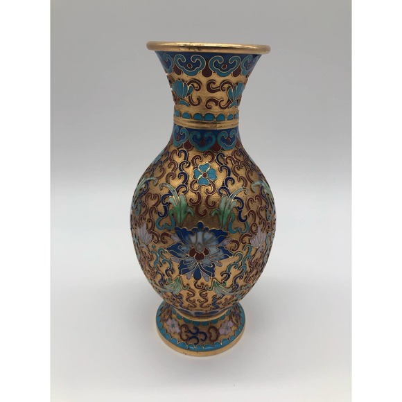 Chinese Champleve Cloisonné Vase - Picture 3 of 7